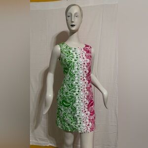 Lilly Pulitzer jubilee pink and green shift dress